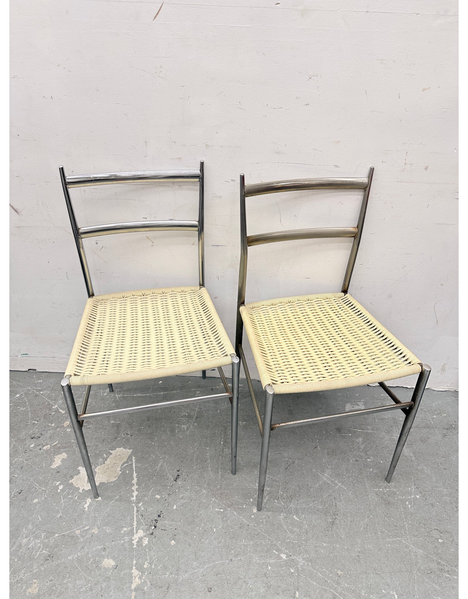 1970s Chrome & Vinyl Superleggera Chairs by Gio Ponti