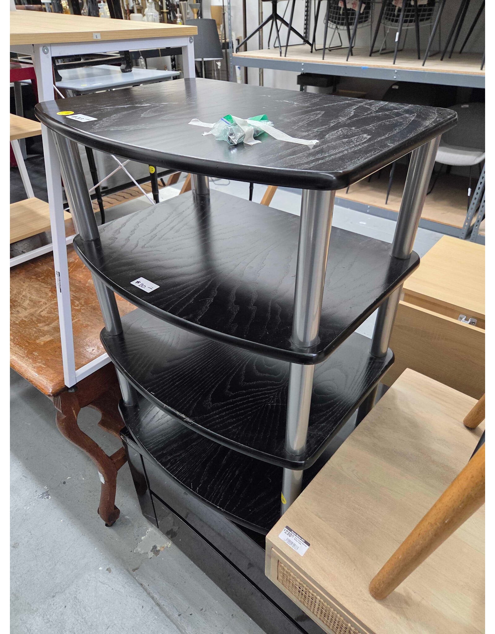 Heavy Black 4 Tier Shelf
