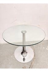 Modern Round Chrome & Glass Table