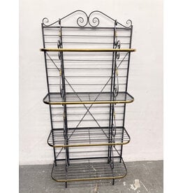French Wrought Iron & Brass 4 Tier Bakery Shelf