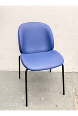 Beetle Style Dining Chair in Blue Faux Leather