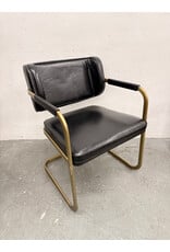 Industry West Black Leather Dining Chair