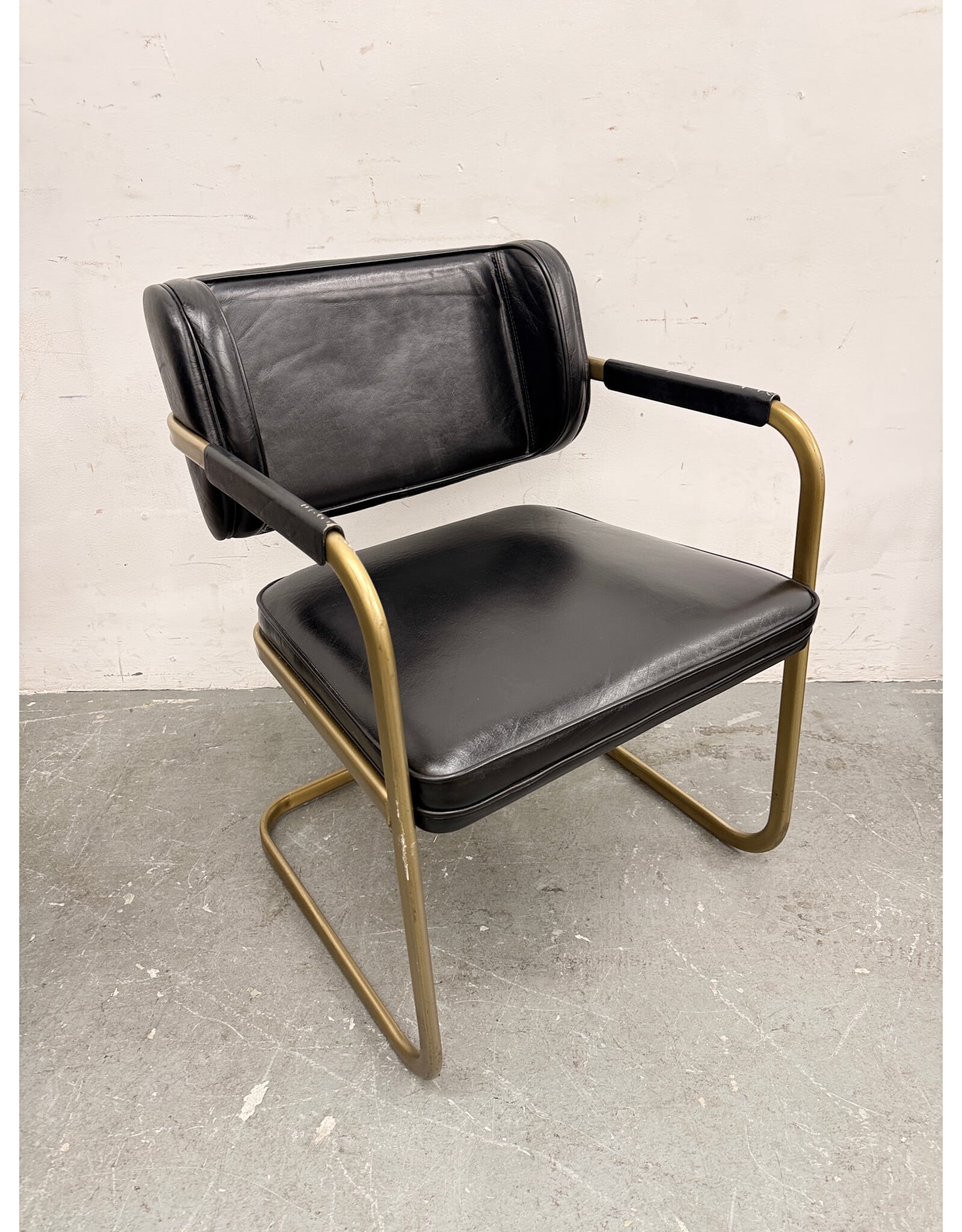 Industry West Black Leather Dining Chair
