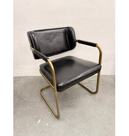 Industry West Black Leather Dining Chair