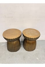 Fluted Hourglass Brass Table/Stool