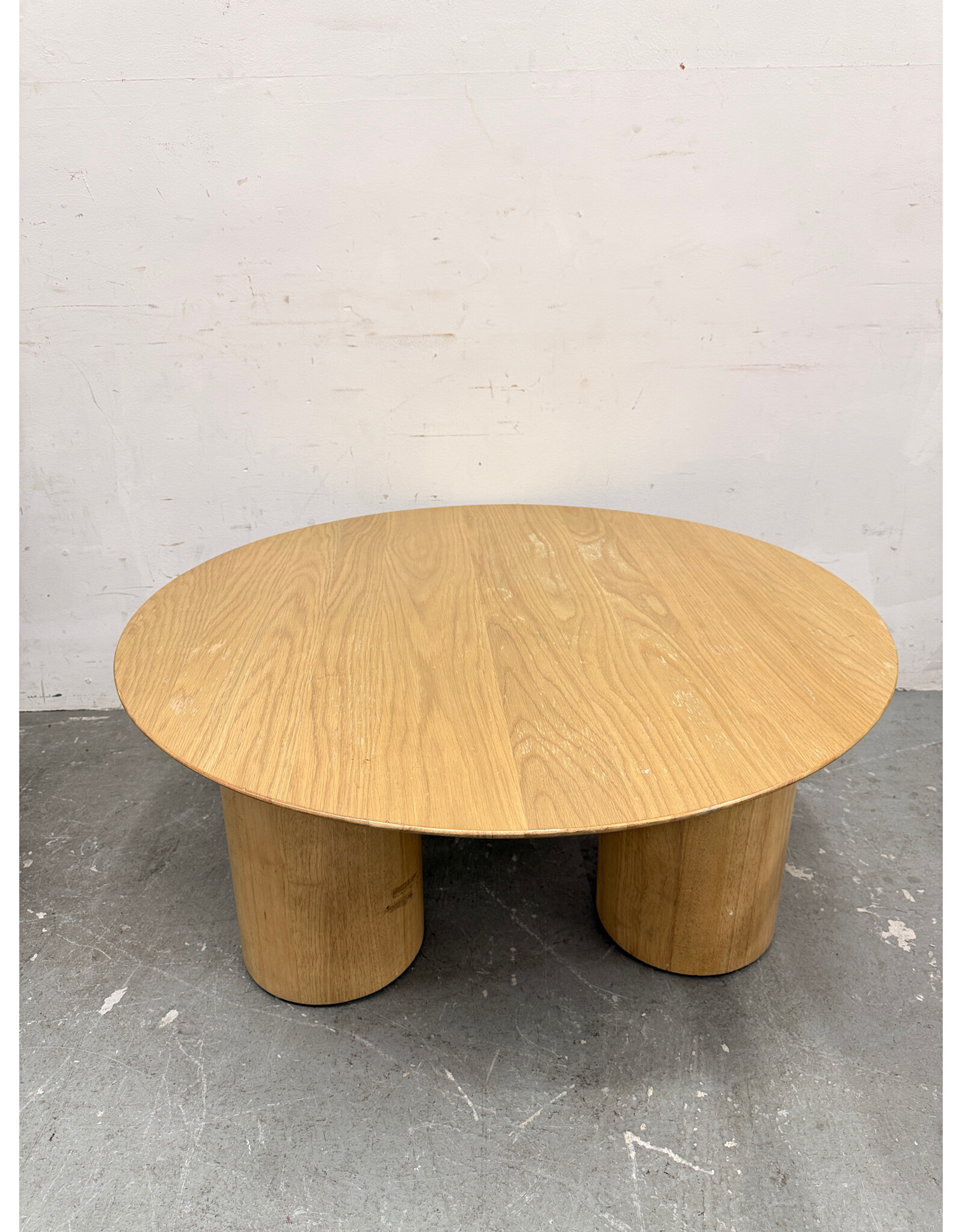 Round Wood Pedestal Coffee Table