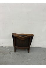 Collapsible Cane & Leather Dining Chair