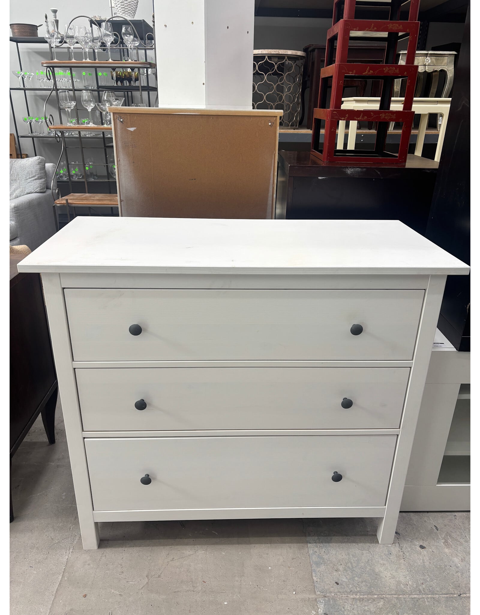 Ikea White HEMNES 3 Drawer Dresser