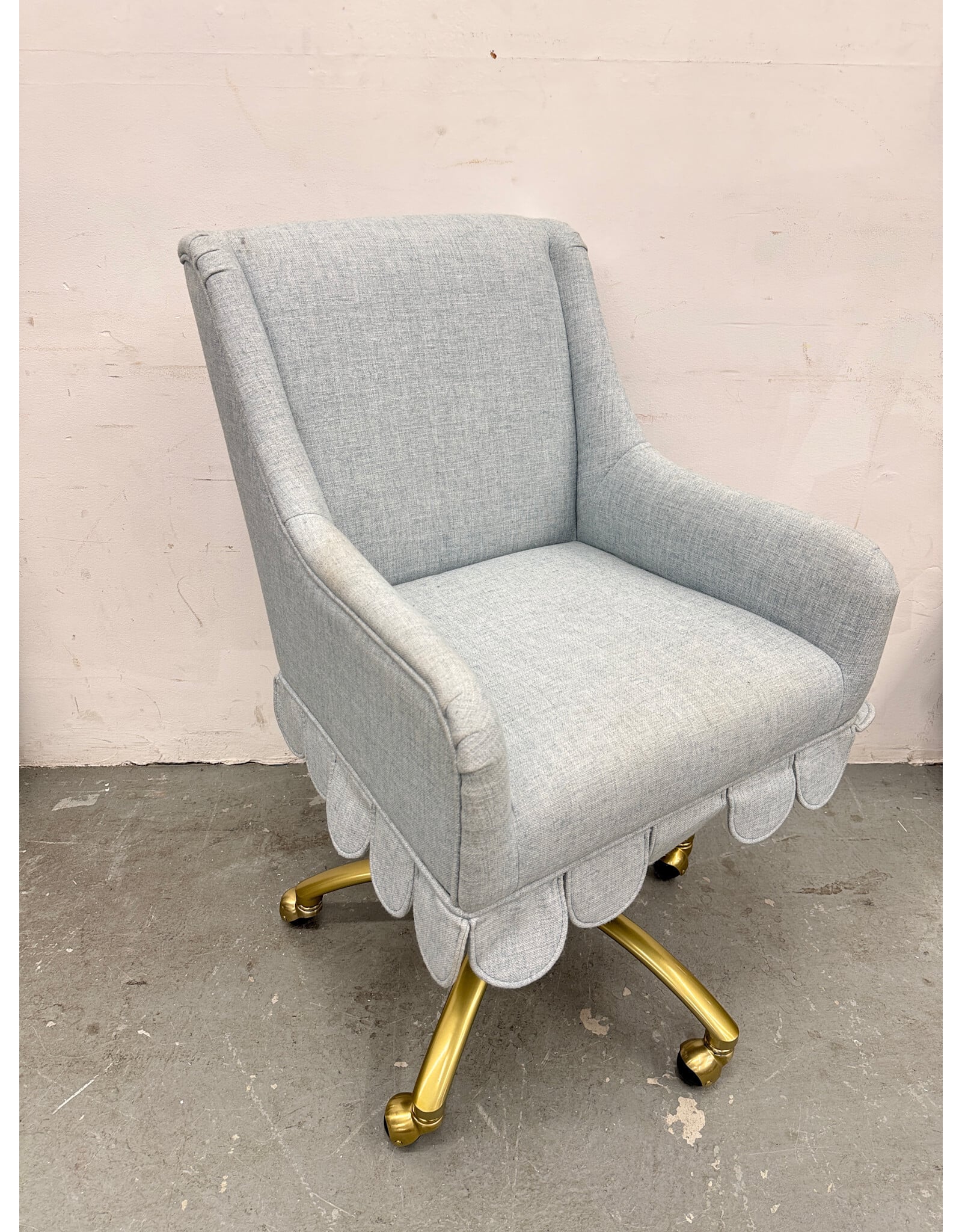Scalloped Fringe Swivel Desk Chair