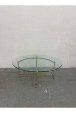 Glass Brass Oval Coffee Table