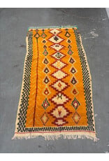 Vintage Hand Woven Orange Wool Rug