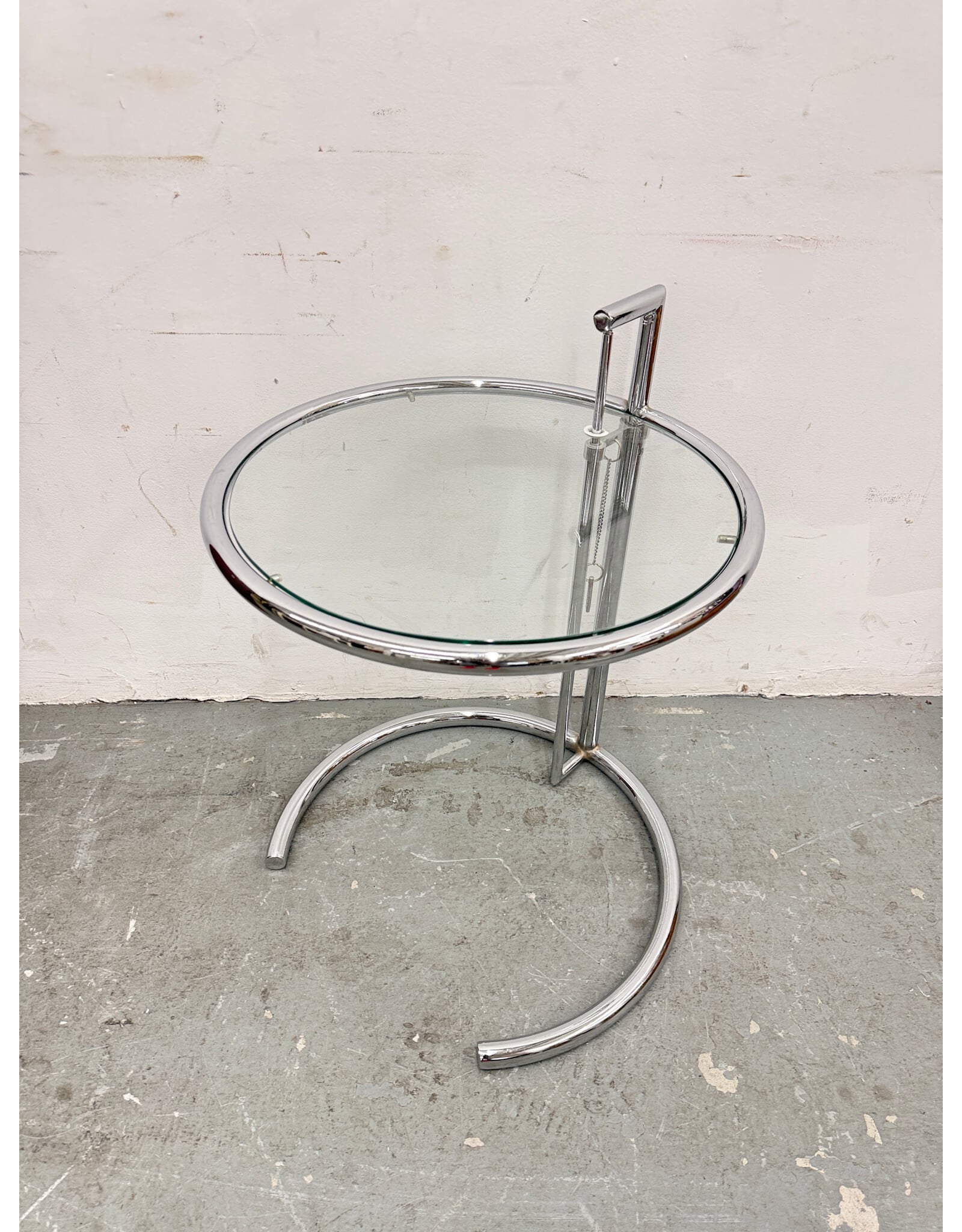 Eileen Gray Glass & Chrome Table