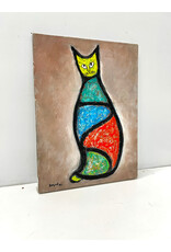 Cat, painting on canvas, sgnd Bornet '80