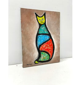 Cat, painting on canvas, sgnd Bornet '80