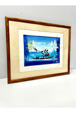 River, framed mid-century Tribal painting