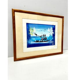 River, framed mid-century Tribal painting