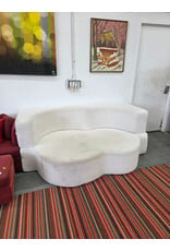 White Boucle Convertible Sofa Bed - AS IS
