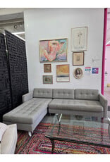 CB2 Ditto II Gray Tufted Sectional