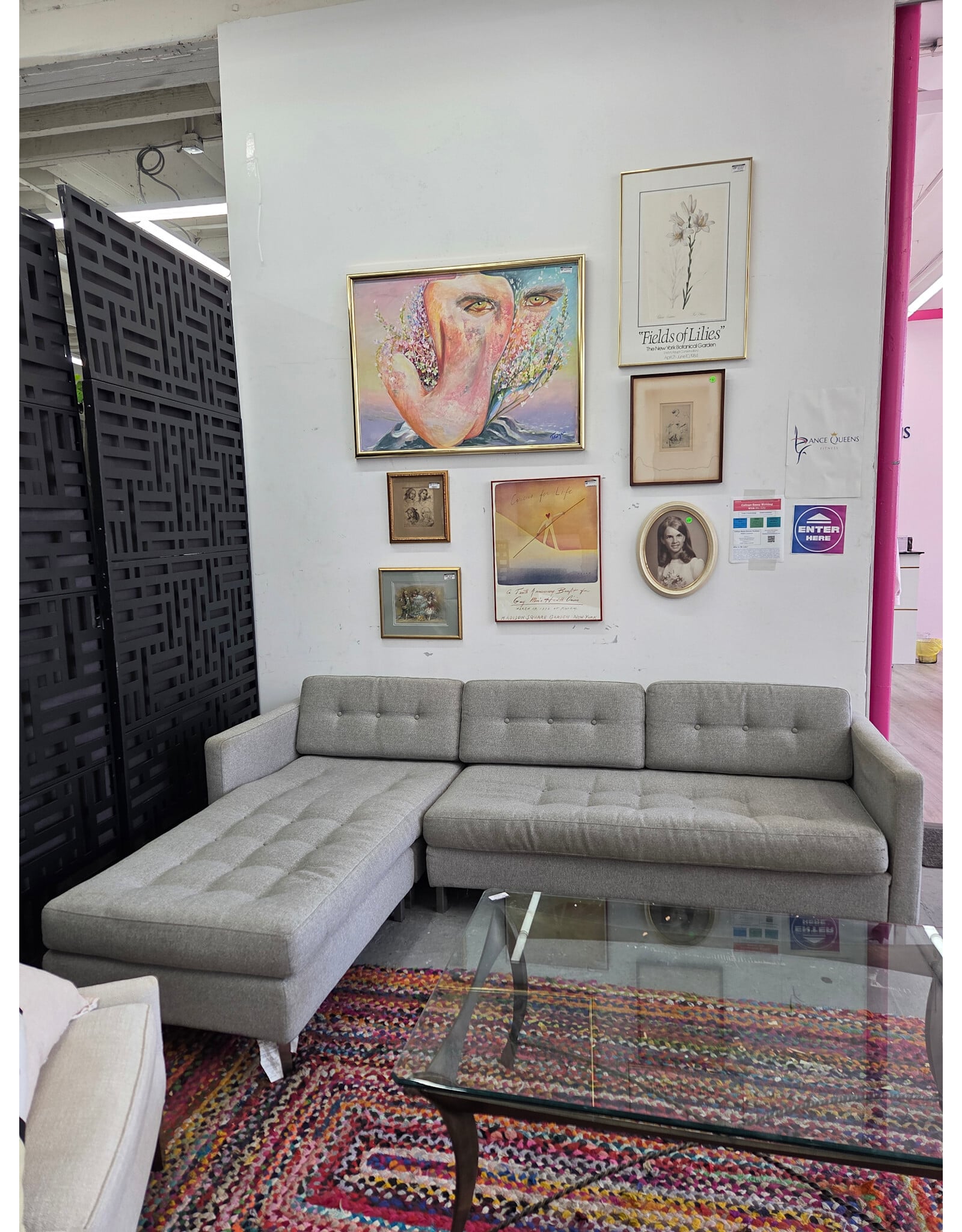 CB2 Ditto II Gray Tufted Sectional