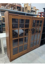 Windowpane Library Shelf with Key and Self Leveling Feet