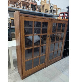 Windowpane Library Shelf with Key and Self Leveling Feet