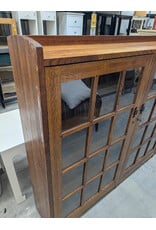 Windowpane Library Shelf with Key and Self Leveling Feet