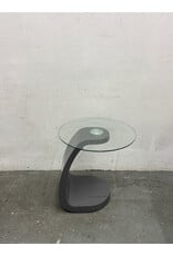Glass Topped Swooped End Table