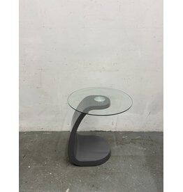 Glass Topped Swooped End Table