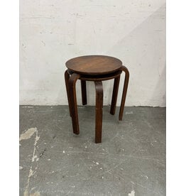 Vintage MCM Alvar Aalto Style Bentwood Tripod Stool