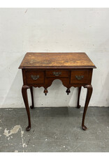 18th Century Queen Anne Acorn Finish Mahogany 3 Drawer Tea Table