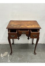 18th Century Queen Anne Acorn Finish Mahogany 3 Drawer Tea Table