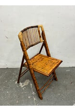 Vintage Burnt Tortoise Bamboo Folding Chair