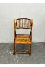 Vintage Burnt Tortoise Bamboo Folding Chair