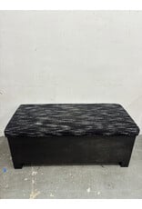 Black Upholstered Storage Bench