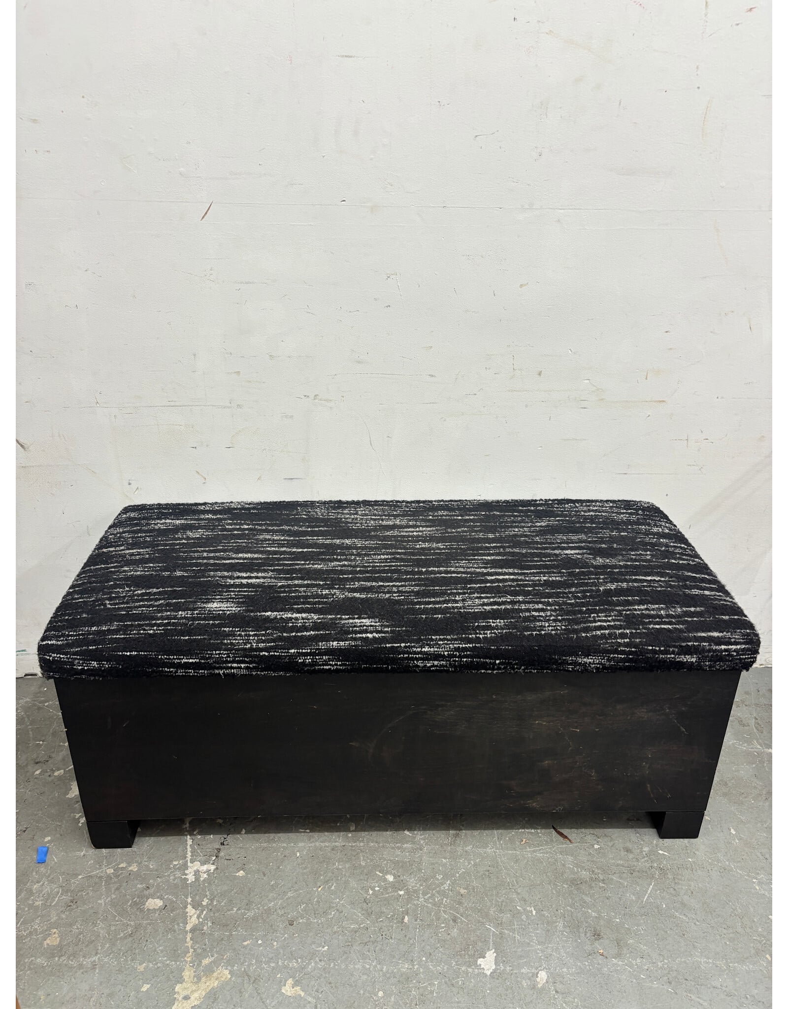 Black Upholstered Storage Bench