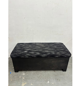 Black Upholstered Storage Bench