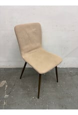 Brass and Beige Modern Dining Chair