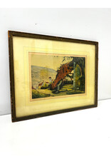 Evening in Burgundy, framed colored etching, sgnd S. Migini