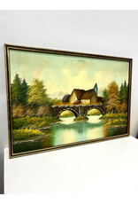 Village; From the River, framed painting