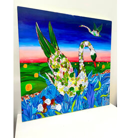 Spring Swan, painting on canvas