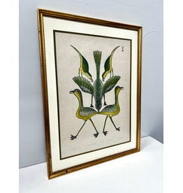 A Variety of Fowl by Kenojuak Ashevak, framed stonecut and stencil print, 38/50, Dorset 1984