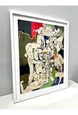 City/Body, framed abstract mixed media