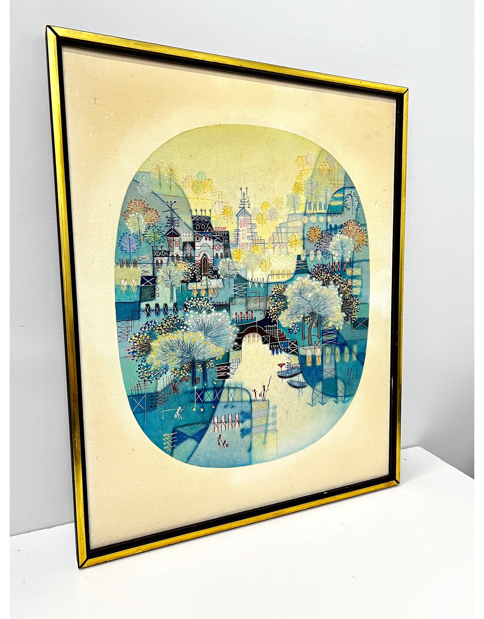 Framed Heshi Yu Painting