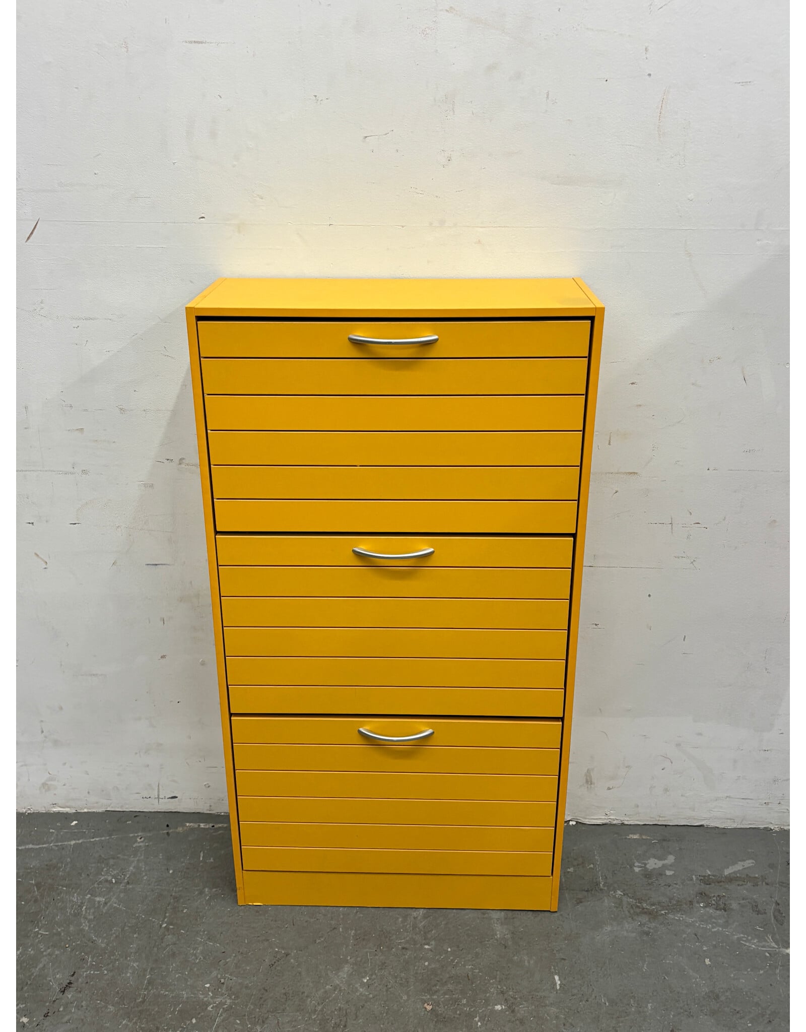 Yellow Shoe Storage Cabinet