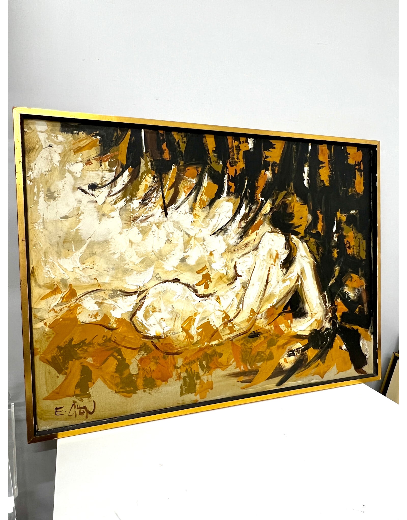 Abstract Painting of a Reclining Nude, sgnd Etta Cien