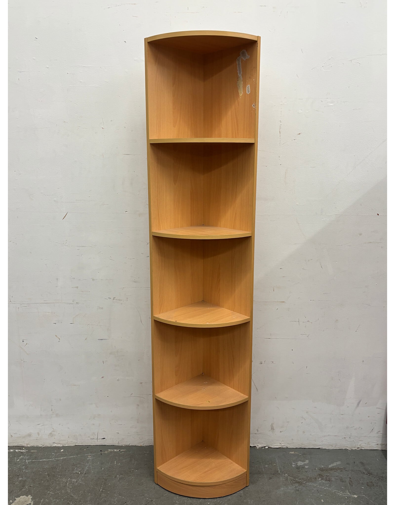 Light Wood Rounded Corner Shelving