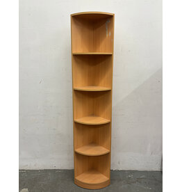 Light Wood Rounded Corner Shelving