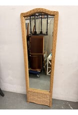 Woven Wicker Floor Mirror