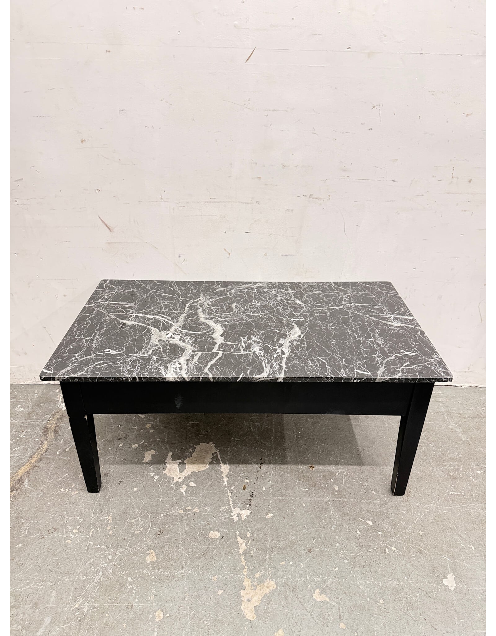 Black Faux Marble Lift Top Coffee Table