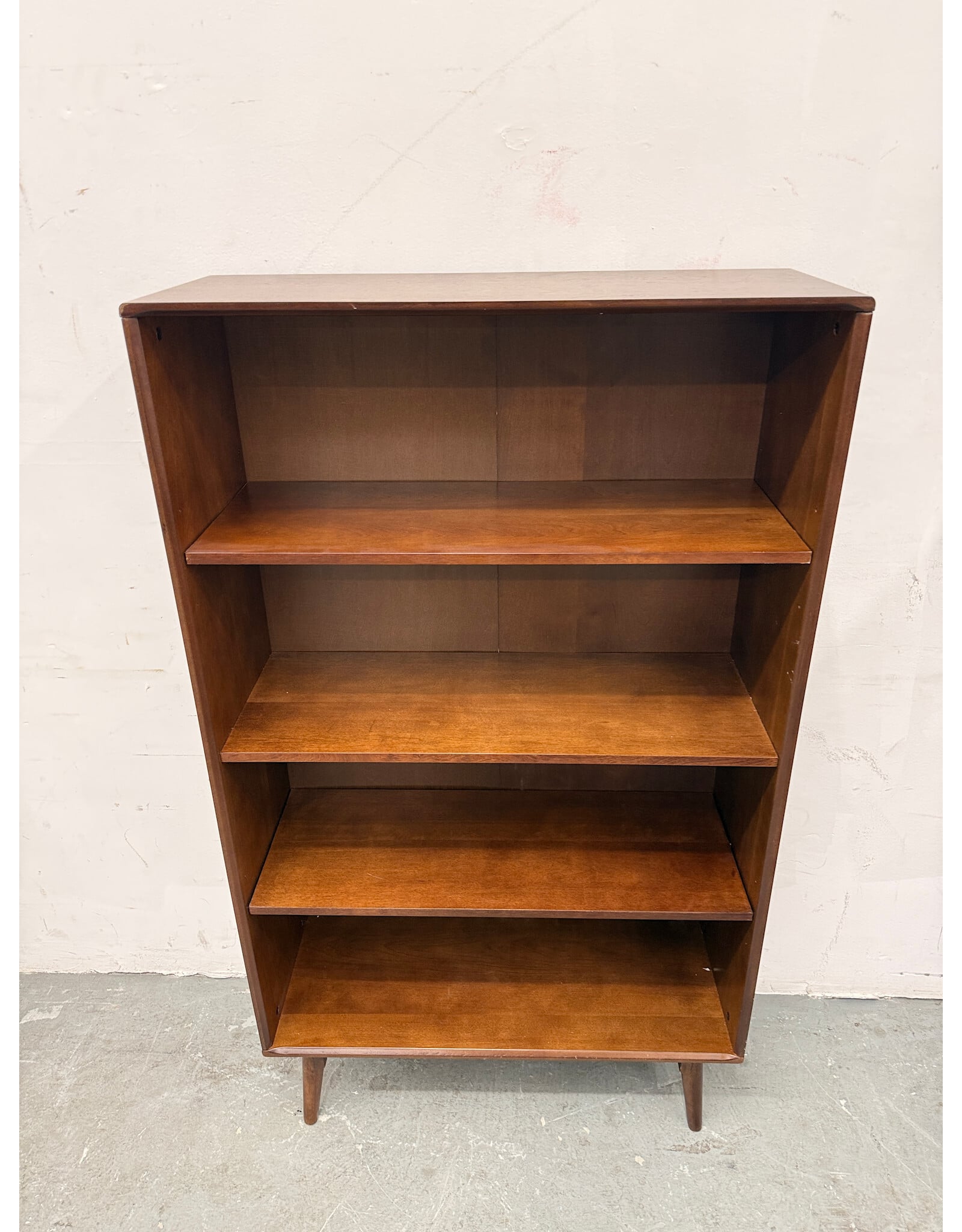 Mid-Century Modern Open Shelf Bookcase